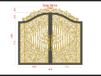Cửa cổng hoa văn CNC 2 cánh